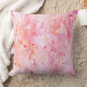 Pastel Watercolor & Galaxy Nebula Abstract Pattern Throw Pillow