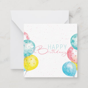 Pastel watercolor Happy Birthday Bright Beautiful Card