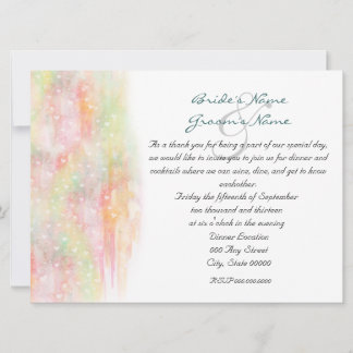 Pastel Watercolor Hearts Rehearsal Dinner Invites