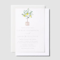 Pastel Watercolor Lemon Tree Summer Wedding