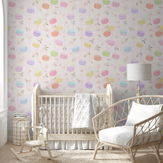 Pastel watercolor macaron pattern wallpaper