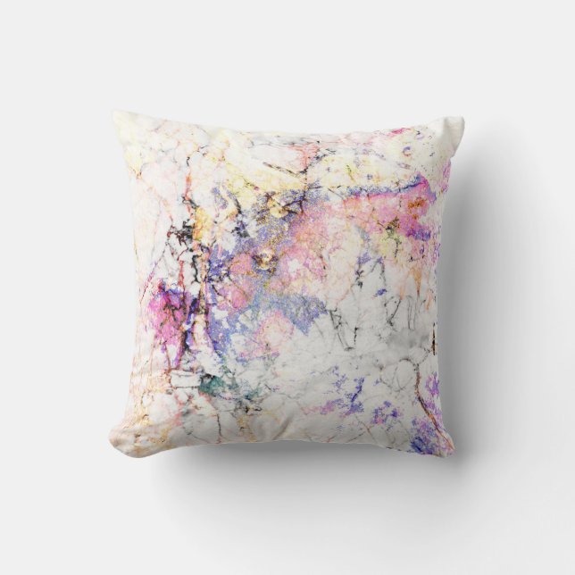 Pastel Watercolor Marble Throw Pillow (Front)