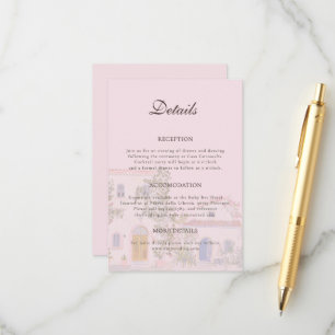 Pastel Watercolor Mediterranean Italian Wedding Enclosure Card