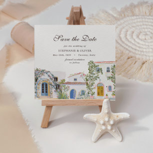 Pastel Watercolor Mediterranean Save The Date