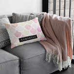 Pastel Watercolor Mermaid Scales Pattern With Name Accent Pillow<br><div class="desc">Pastel Watercolor Mermaid Scales Pattern With Name</div>