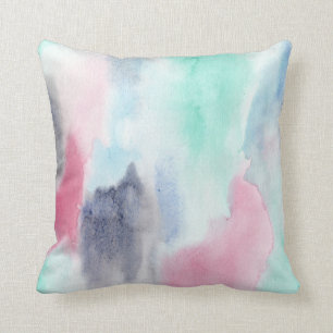Pastel Watercolor Modern Throw Pillow