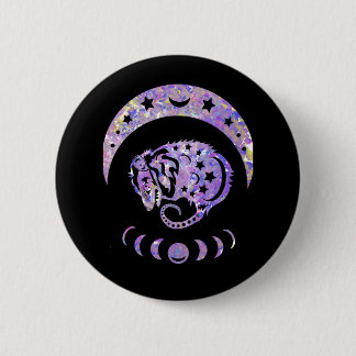 Pastel Watercolor Moon Possum 2 Inch Round Button
