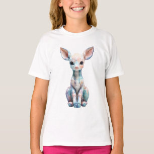 Pastel Watercolor Mythical Baby Deer Kids T-Shirt