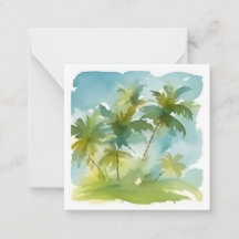 Pastel Watercolor Palm Trees
