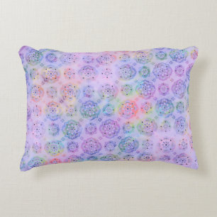 Pastel Watercolor Pattern Accent Pillow