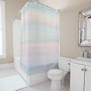 Pastel Watercolor Pattern Shower Curtain