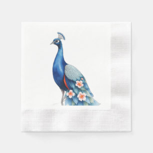 Pastel Watercolor Peacock Art Napkin