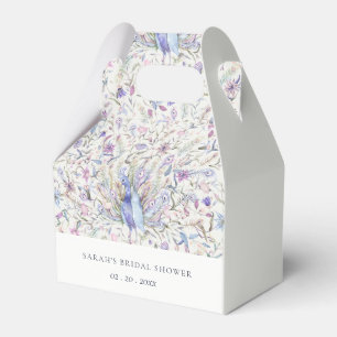 Pastel Watercolor Peacock Flora Bridal Shower Favor Box