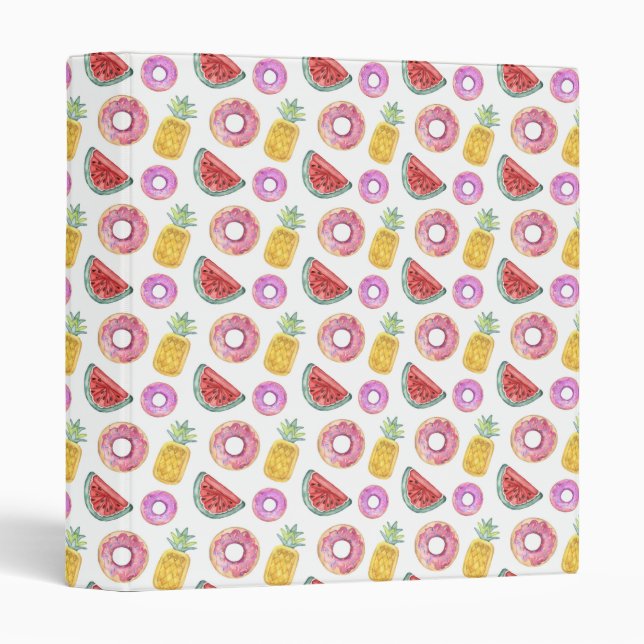 Pastel Watercolor Pool Float Pattern Binder (Front/Spine)
