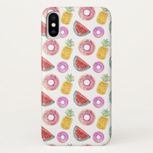 Pastel Watercolor Pool Float Pattern iPhone X Case