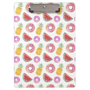 Pastel Watercolor Pool Float Pattern Clipboard