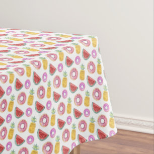 Pastel Watercolor Pool Float Pattern Tablecloth
