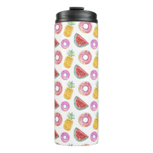 Pastel Watercolor Pool Float Pattern Thermal Tumbler