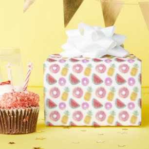 Pastel Watercolor Pool Float Pattern Wrapping Paper