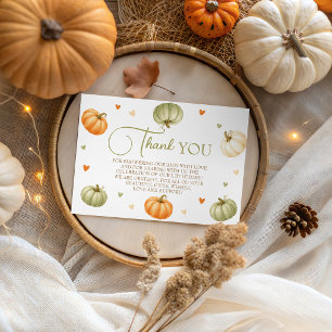 Pastel Watercolor Pumpkin Shower Thank You Card