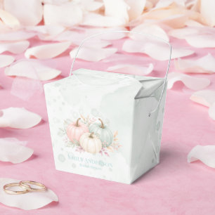 Pastel Watercolor Pumpkins Bridal Shower Favor Box