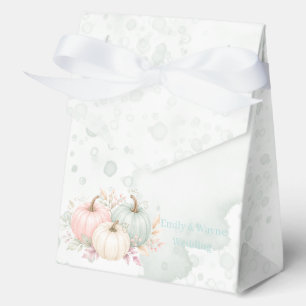 Pastel Watercolor Pumpkins Wedding Favor Box