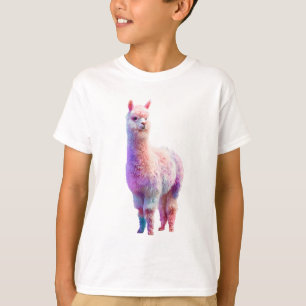 Pastel Watercolor Rainbow Alpaca Kids T-Shirt