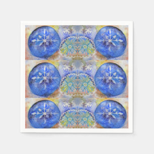 Pastel Watercolor Snowflakes Napkin
