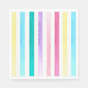 Pastel watercolor stripes napkin