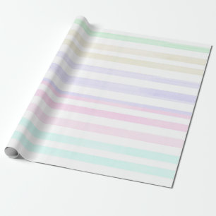 Pastel Watercolor Stripes Wrapping Paper