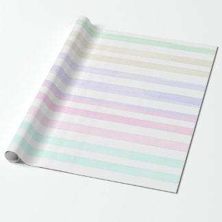 Pastel Watercolor Stripes Wrapping Paper