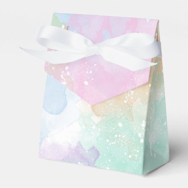 Pastel Watercolor Tent Gift Box (Front Side)