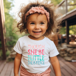 Pastel Watercolor Though She Be But Little  Baby T-Shirt