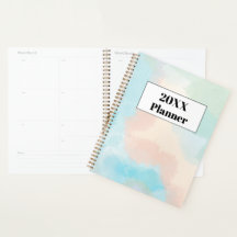 Pastel Watercolor Undated Organizer Weekly Planner