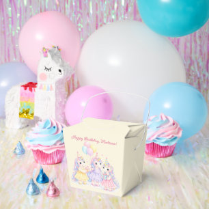 Pastel Watercolor Unicorn Girls Birthday Favor Box
