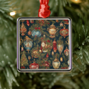 Pastel Watercolor Victorian Christmas Ornaments 
