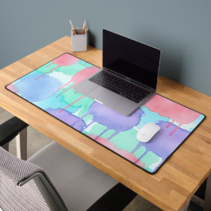 Pastel Watercolor Wash Desk Mat