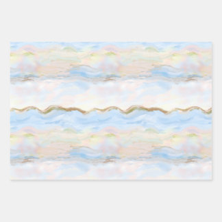 Pastel Watercolor Waves Abstract Dreamy Storybook Wrapping Paper Sheet