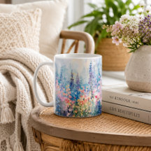Pastel Watercolor Wildflower Meadow
