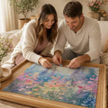 Pastel Watercolor Wildflower Meadow