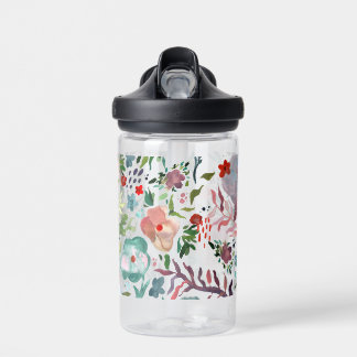 Pastel Watercolor Wildflower  Water Bottle