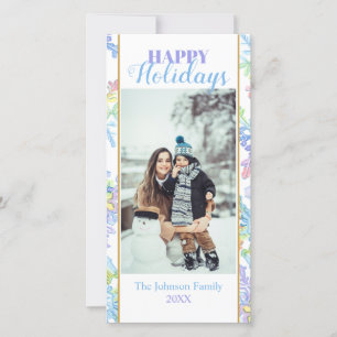 Pastel Watercolor Winter Snowflake Photo Christmas