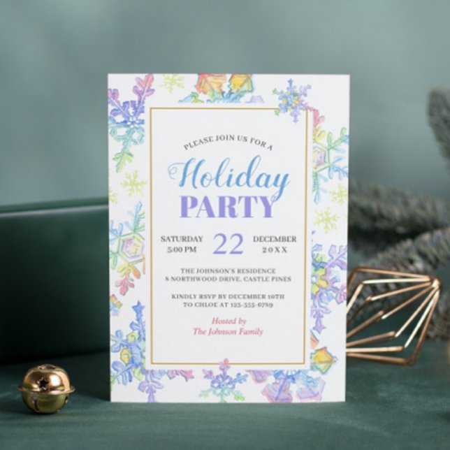 Pastel Watercolor Winter Snowflakes | Christmas Invitation (Creator Uploaded)