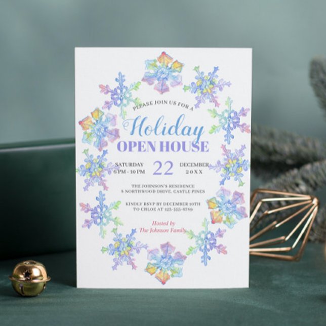Pastel Watercolor Winter Snowflakes | Holidays Invitation (Creator Uploaded)