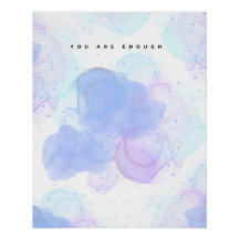 Pastel Watercolor 'You Are Enough' Motivational