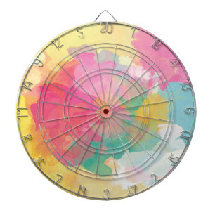 Pastel Watercolors Dartboard