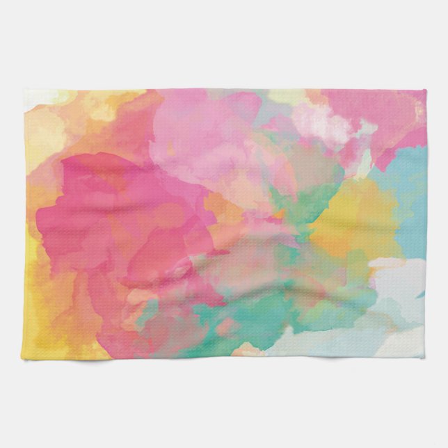 Pastel Watercolors Kitchen Towel (Horizontal)