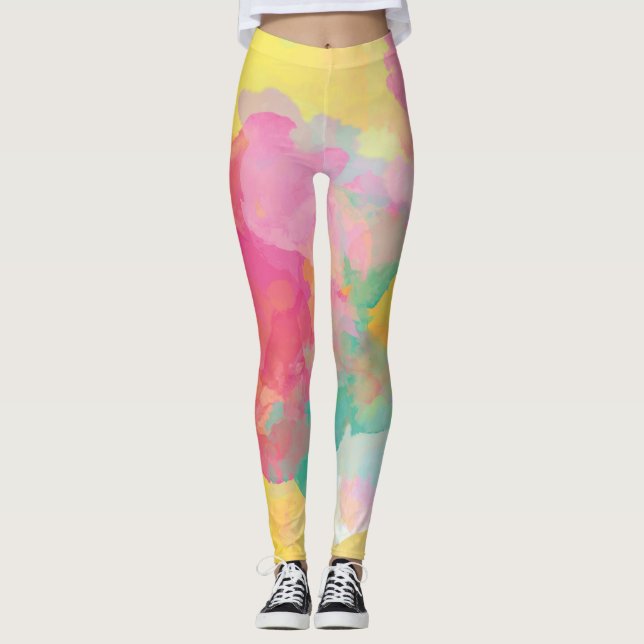 Pastel Watercolors Leggings (Front)