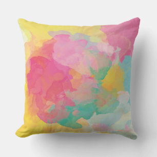 Pastel Watercolors Throw Pillow