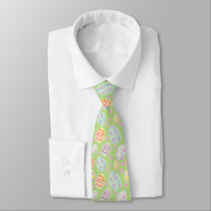 Pastel Watercolour Painted Easter Egg Pattern Tie